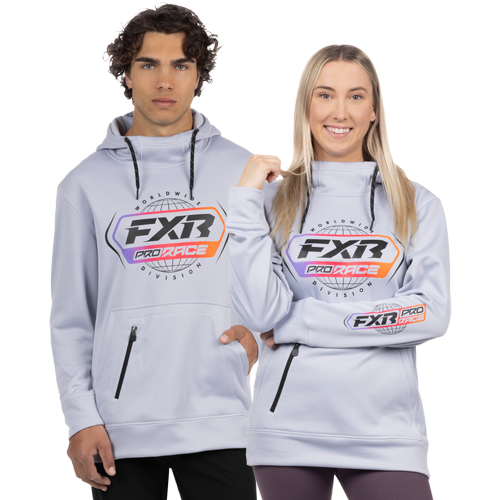 FXR Unisex Race Division Tech PO Hoodie Ice Grey/Supernova huppari unisex