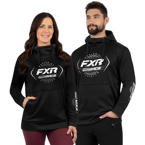 FXR Unisex Race Division Tech PO Hoodie Black/White huppari unisex