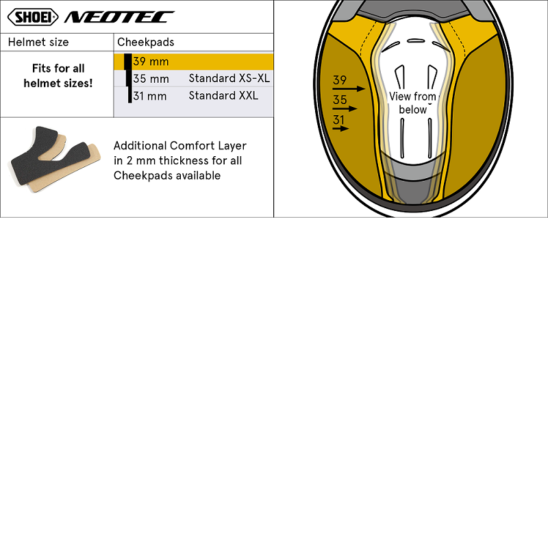 SHOEI Cheek Pad 39mm (NEO) Type-C - Image 2